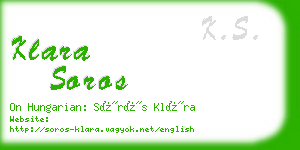 klara soros business card
